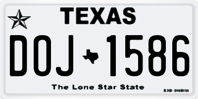 TX license plate DOJ1586