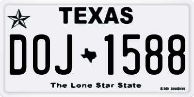 TX license plate DOJ1588