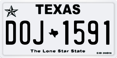 TX license plate DOJ1591