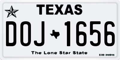 TX license plate DOJ1656