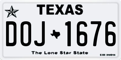TX license plate DOJ1676