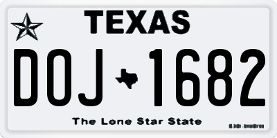 TX license plate DOJ1682