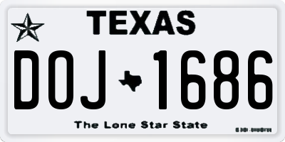 TX license plate DOJ1686