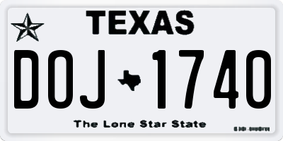 TX license plate DOJ1740