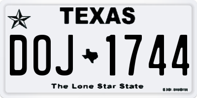 TX license plate DOJ1744