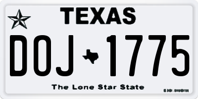 TX license plate DOJ1775