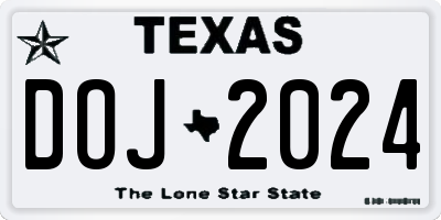 TX license plate DOJ2024