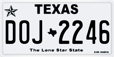 TX license plate DOJ2246