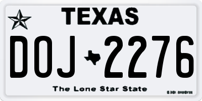 TX license plate DOJ2276