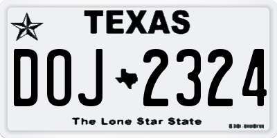 TX license plate DOJ2324