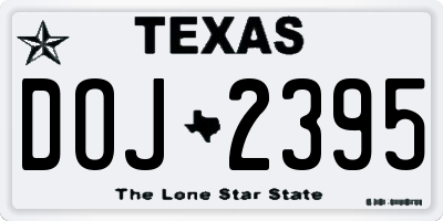 TX license plate DOJ2395