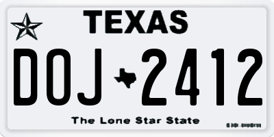 TX license plate DOJ2412