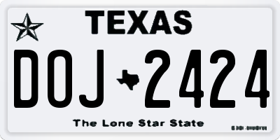 TX license plate DOJ2424