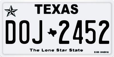 TX license plate DOJ2452