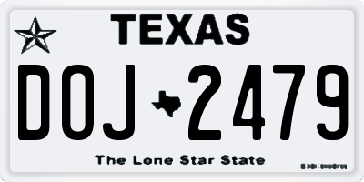 TX license plate DOJ2479