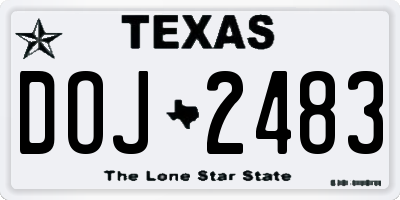 TX license plate DOJ2483