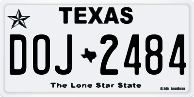 TX license plate DOJ2484