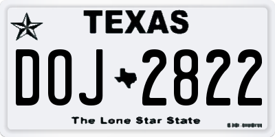 TX license plate DOJ2822