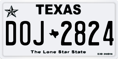 TX license plate DOJ2824