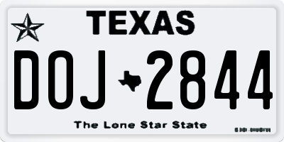 TX license plate DOJ2844