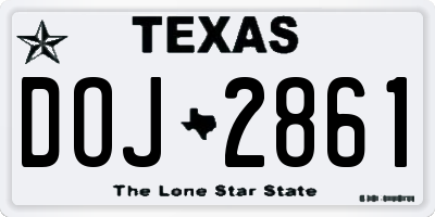TX license plate DOJ2861