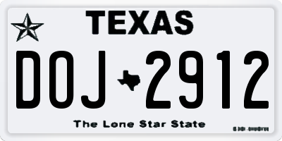 TX license plate DOJ2912