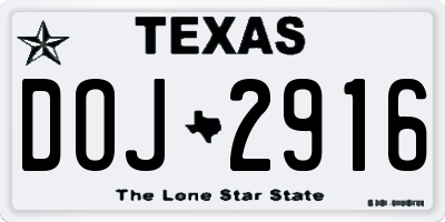TX license plate DOJ2916