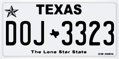 TX license plate DOJ3323