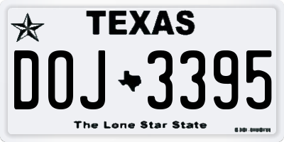 TX license plate DOJ3395