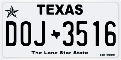 TX license plate DOJ3516