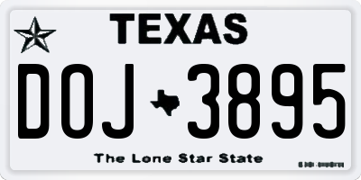 TX license plate DOJ3895