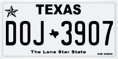 TX license plate DOJ3907
