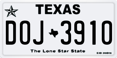 TX license plate DOJ3910