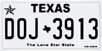 TX license plate DOJ3913