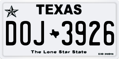 TX license plate DOJ3926
