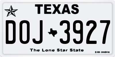TX license plate DOJ3927