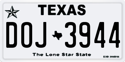 TX license plate DOJ3944