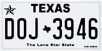 TX license plate DOJ3946
