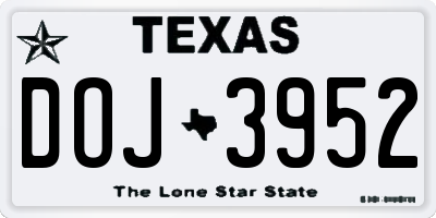 TX license plate DOJ3952