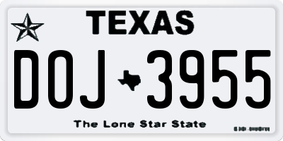TX license plate DOJ3955
