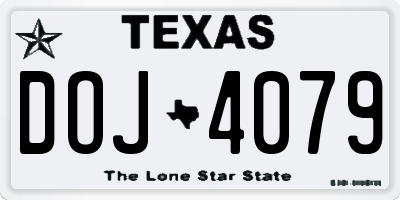 TX license plate DOJ4079