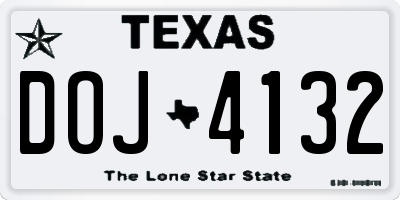 TX license plate DOJ4132