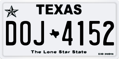 TX license plate DOJ4152