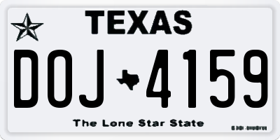 TX license plate DOJ4159