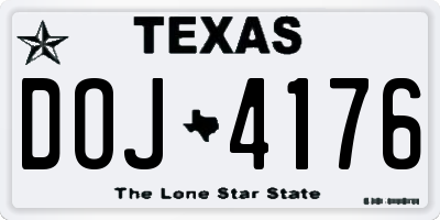 TX license plate DOJ4176
