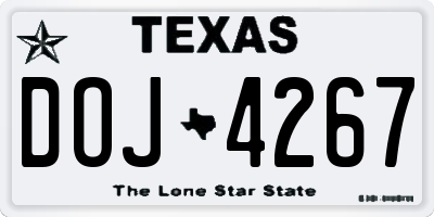 TX license plate DOJ4267