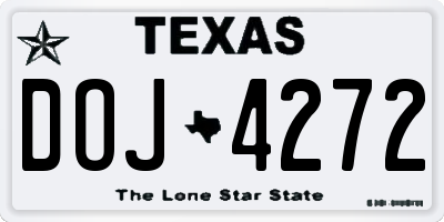 TX license plate DOJ4272