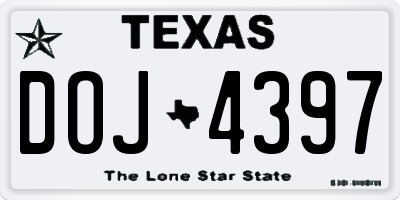TX license plate DOJ4397