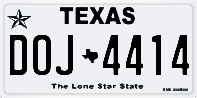 TX license plate DOJ4414