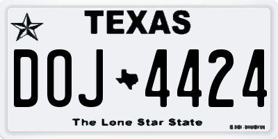 TX license plate DOJ4424